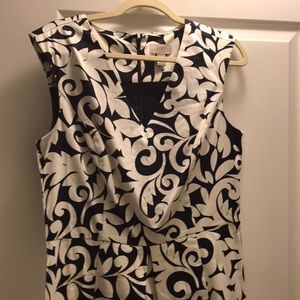 Blue and white paisley dress